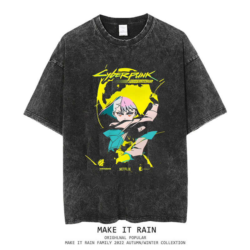 電馭叛客水洗做舊 2026親子情侶男女同款 印花水洗短袖