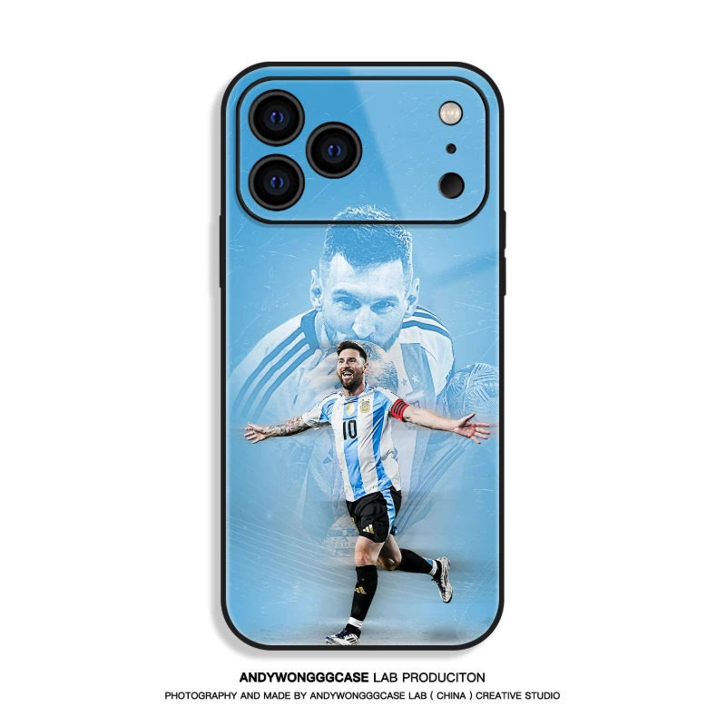 梅西 Messi 高清鋼化玻璃手機殼