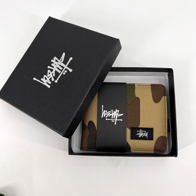 斯圖西潮牌皮夾 潮牌牛津布短版錢包