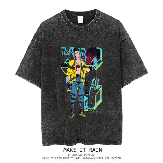 電馭叛客水洗做舊 2026親子情侶男女同款 印花水洗短袖