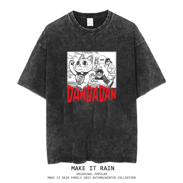 膽大黨水洗做舊 2026親子情侶男女同款 印花水洗短袖