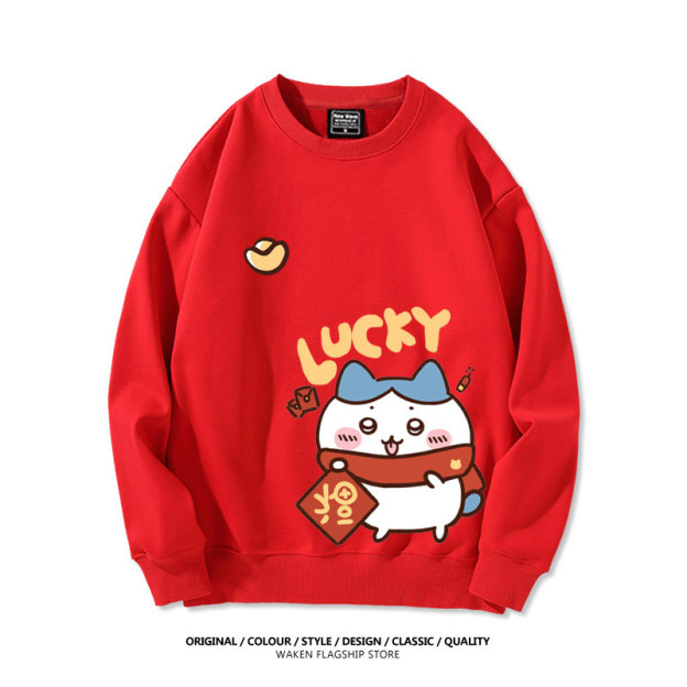 新年chiikawa 2026秋冬新款親子情侶裝 圓領長袖/連帽衛衣