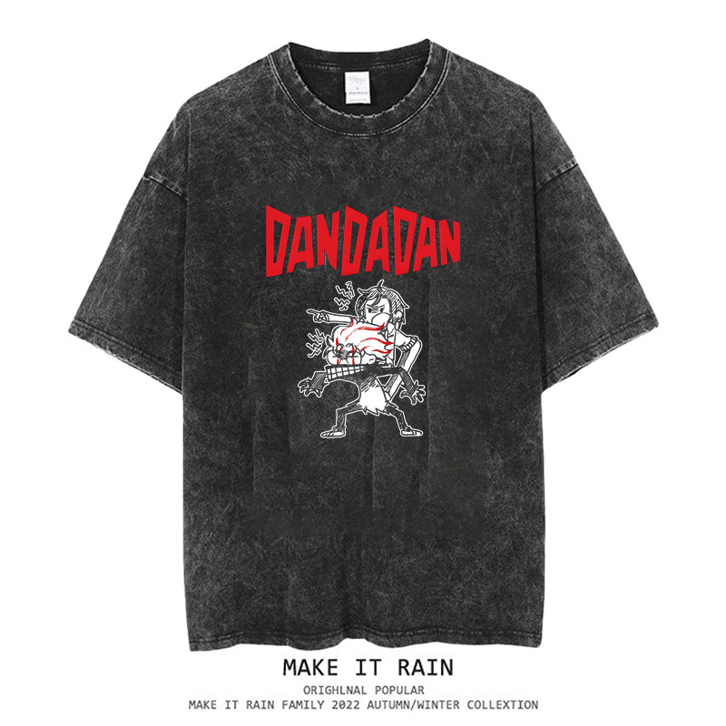 膽大黨水洗做舊 2026親子情侶男女同款 印花水洗短袖