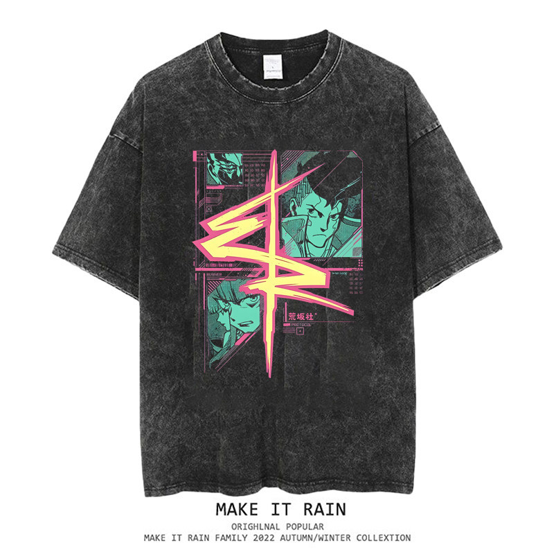 電馭叛客水洗做舊 2026親子情侶男女同款 印花水洗短袖