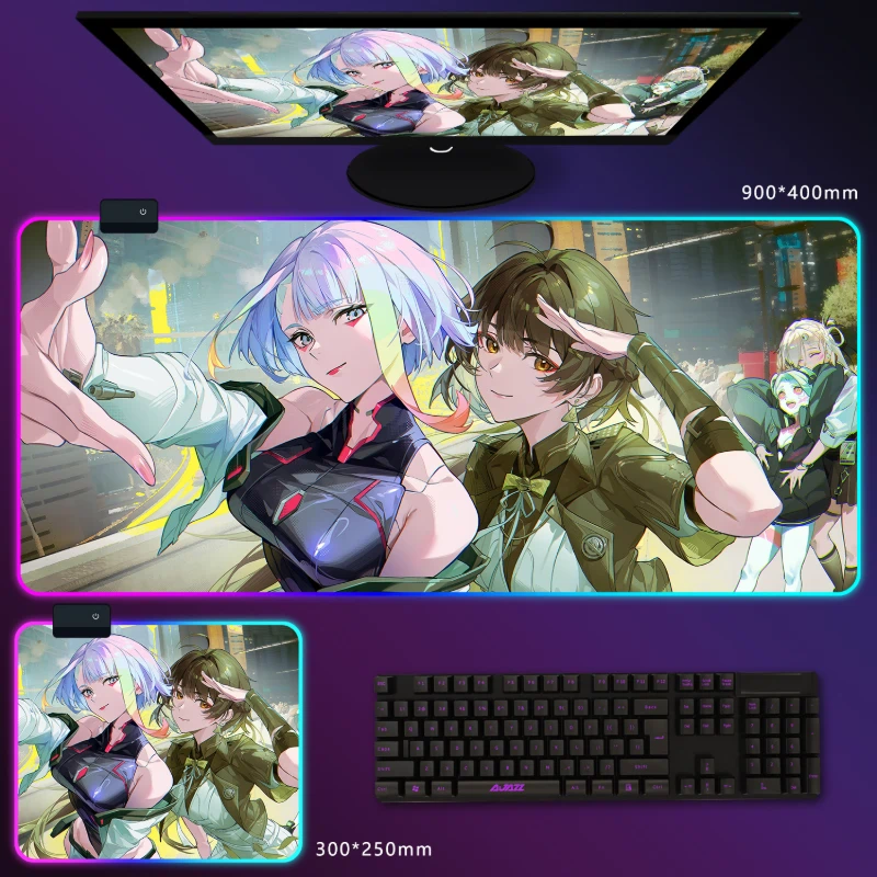 電馭叛客邊緣行者 RGB 電競滑鼠墊｜Cyberpunk 動漫電競桌墊