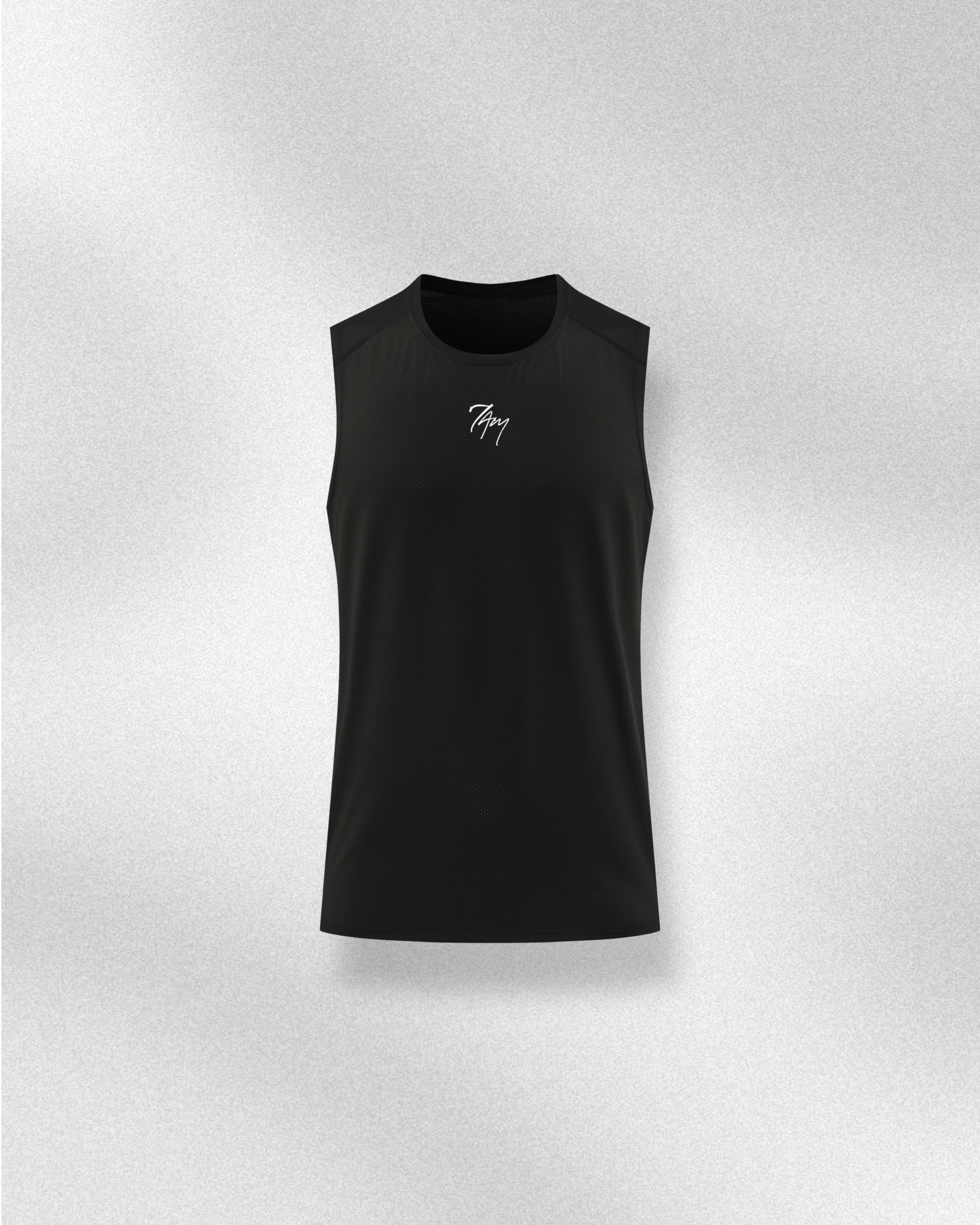 Men's Training Sleeveless Shirt White Logo | Black