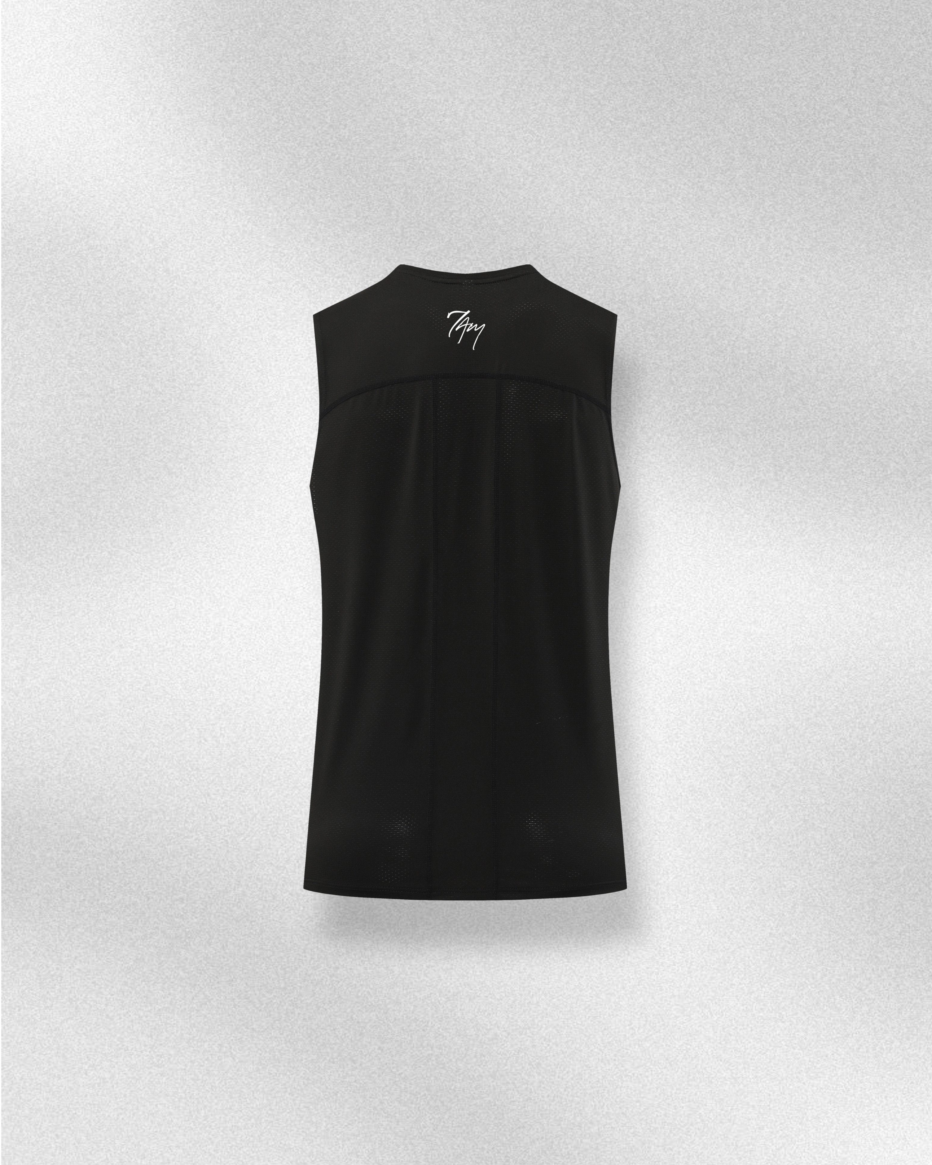 Men's Training Sleeveless Shirt White Logo | Black