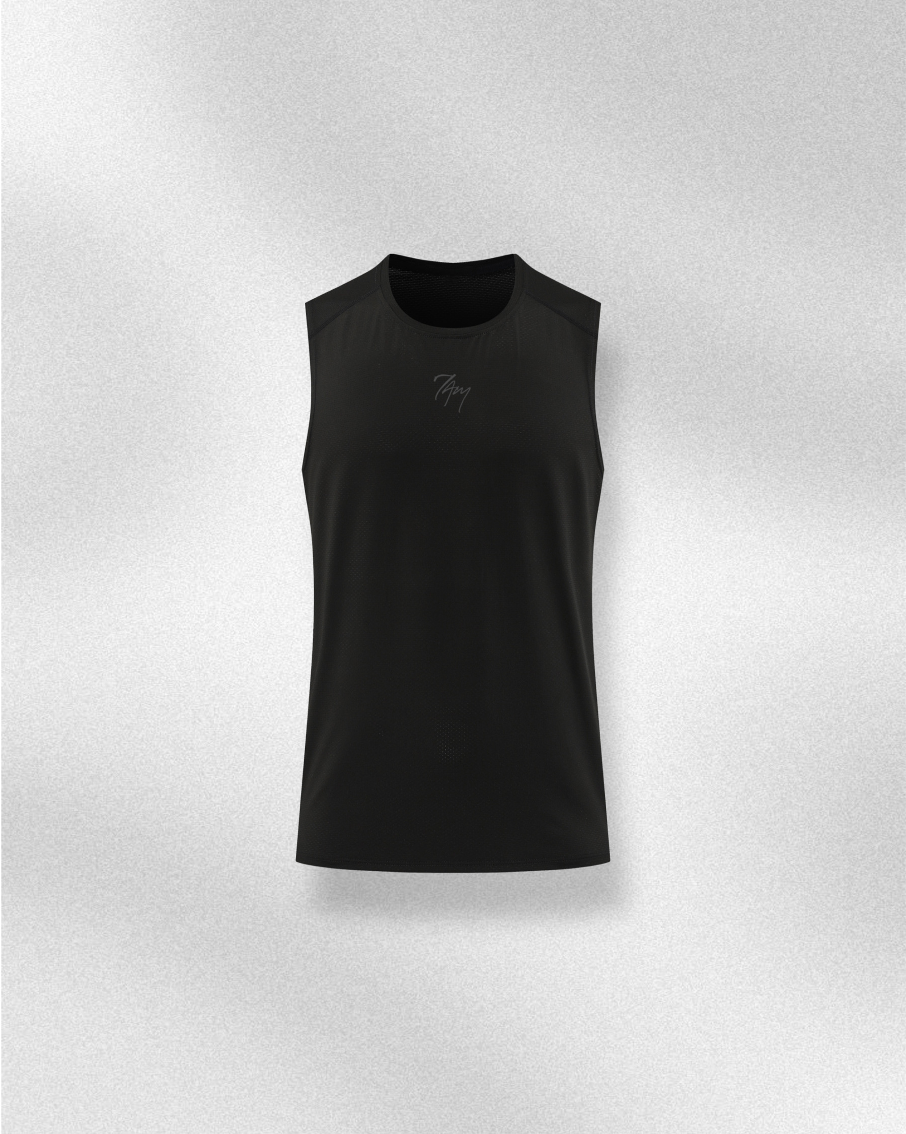 Men's Training Sleeveless Shirt Grey Logo | Black
