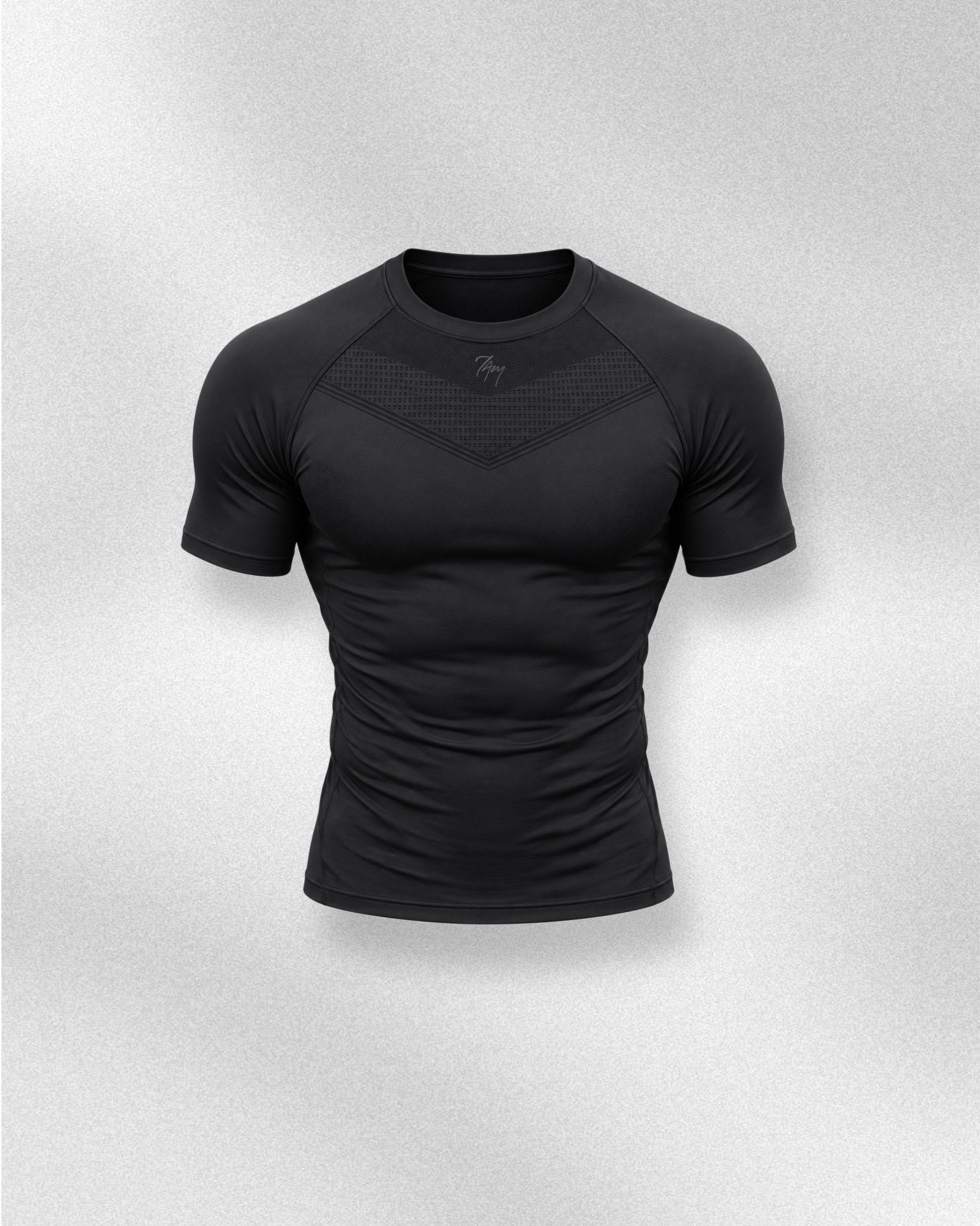 Men's Chevron Compression T | Black