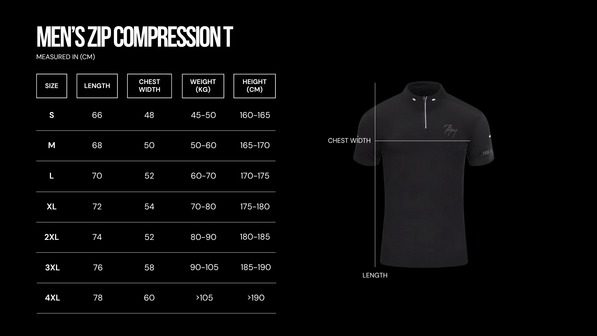 Men's ZIP Compression T | Black