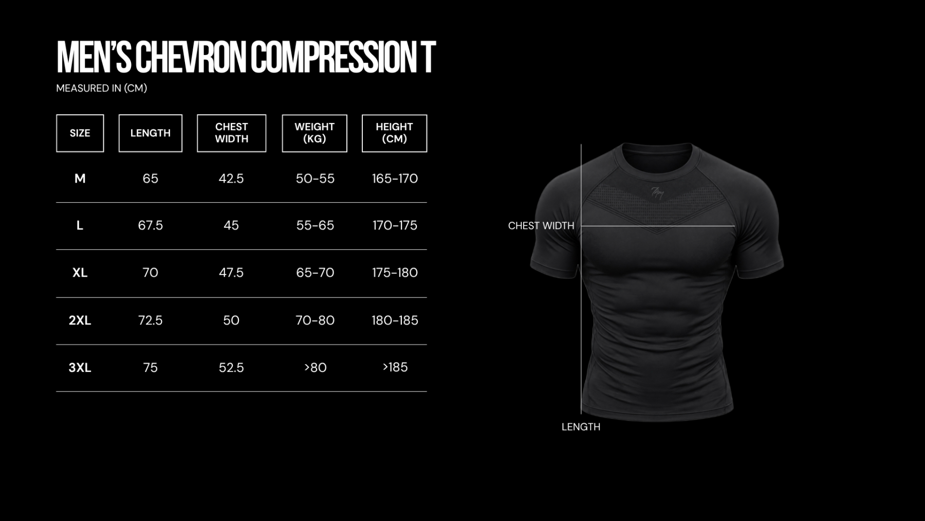 Men's Chevron Compression T | Black