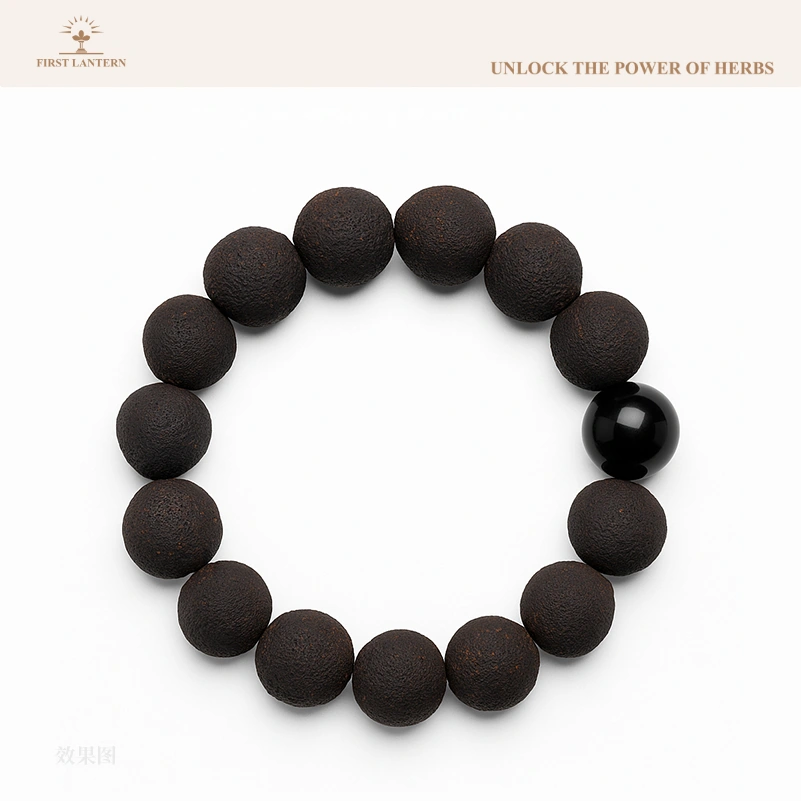 Obsidian Poise Taigan Bracelet – Xinhui Baby Tangerine Beads with Natural Obsidian for Balance & Focus