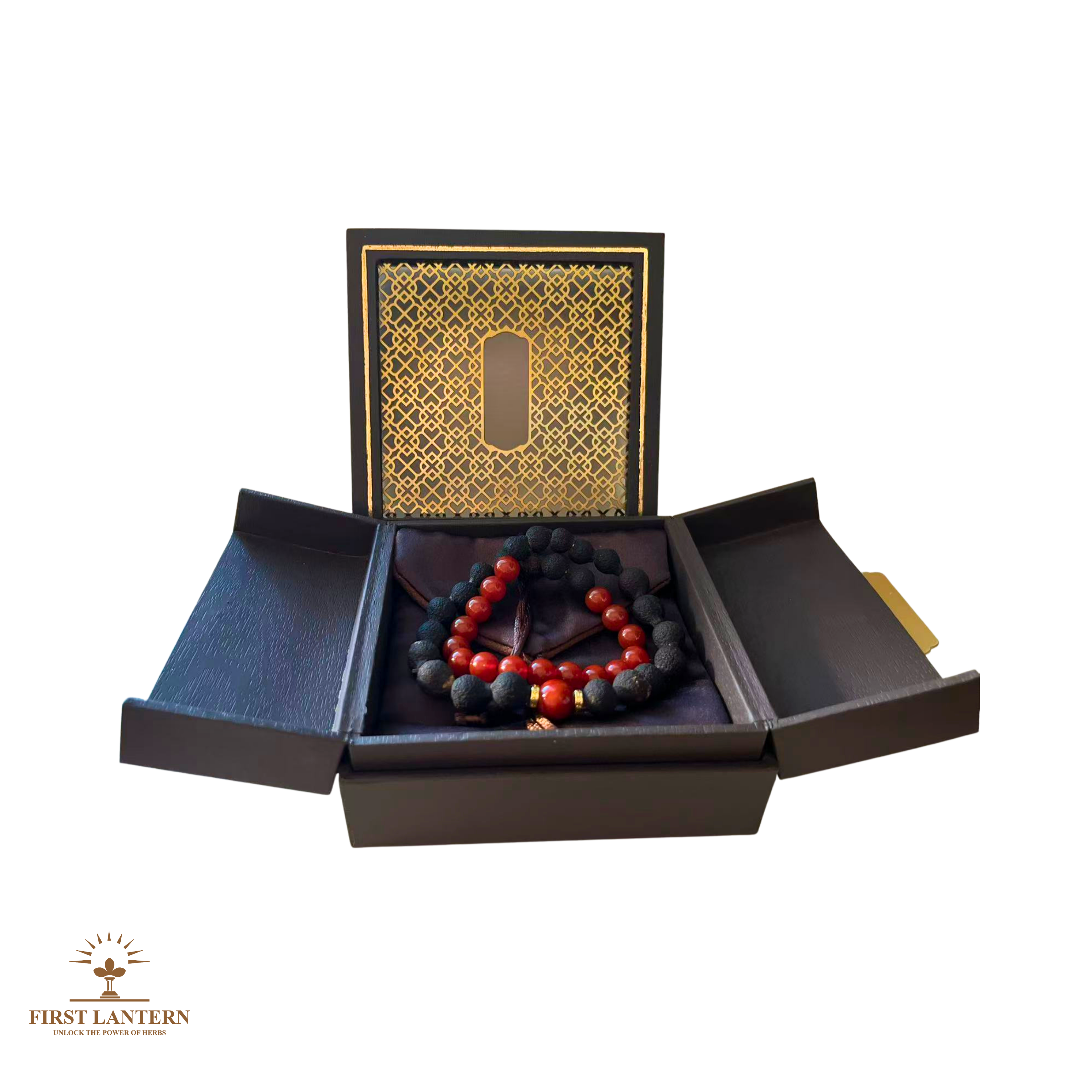 Taigan (Tangerine) Bead x South Red Agate Mindfulness Bracelet - "Kindled Scent - Dual Loop"