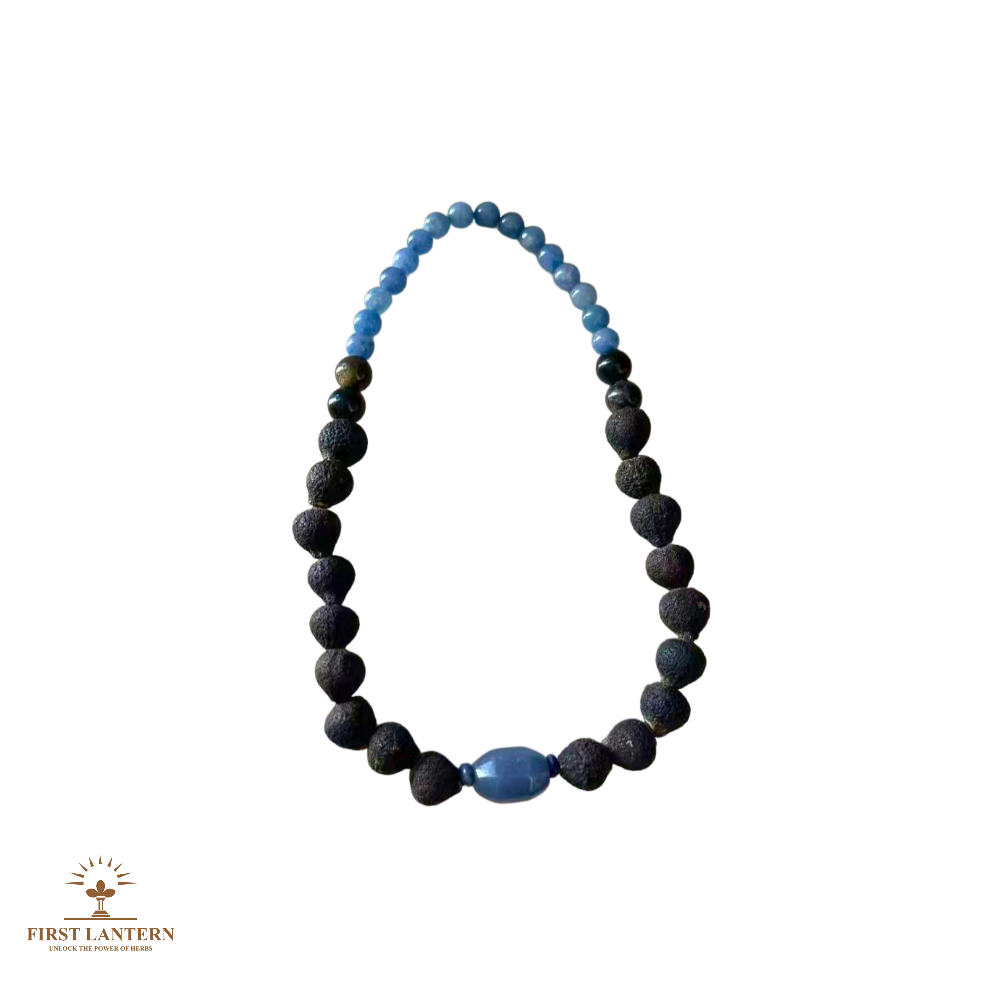 Taigan x Blue Aventurine Mindfulness Bracelet "Azure Focus" (Double Wrap) - Calm Clarity & Gentle Focus | First Lantern