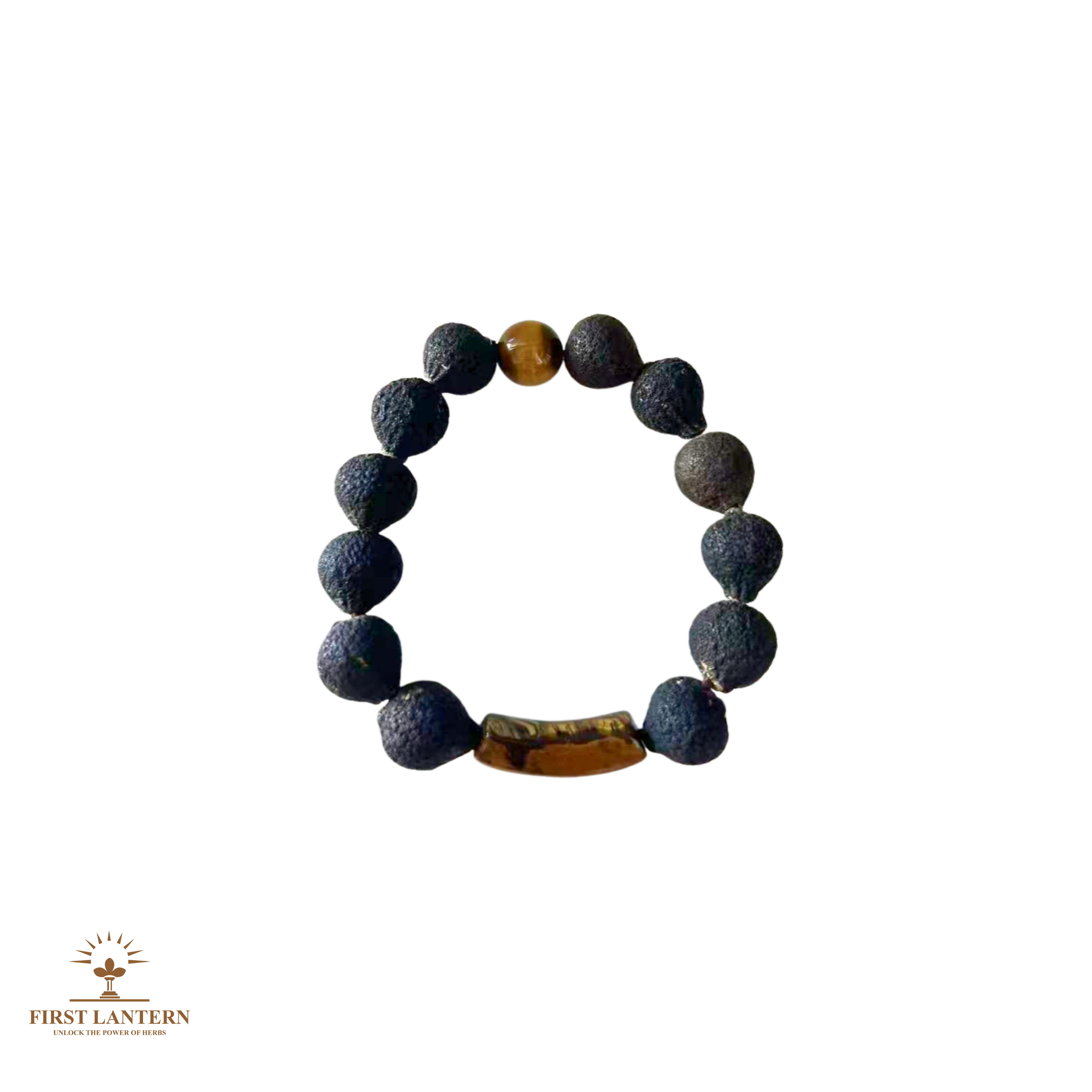 Taigan (Tangerine) Bead x Tiger's Eye Mindfulness Bracelet - "Golden Vein Traveler" (Men)