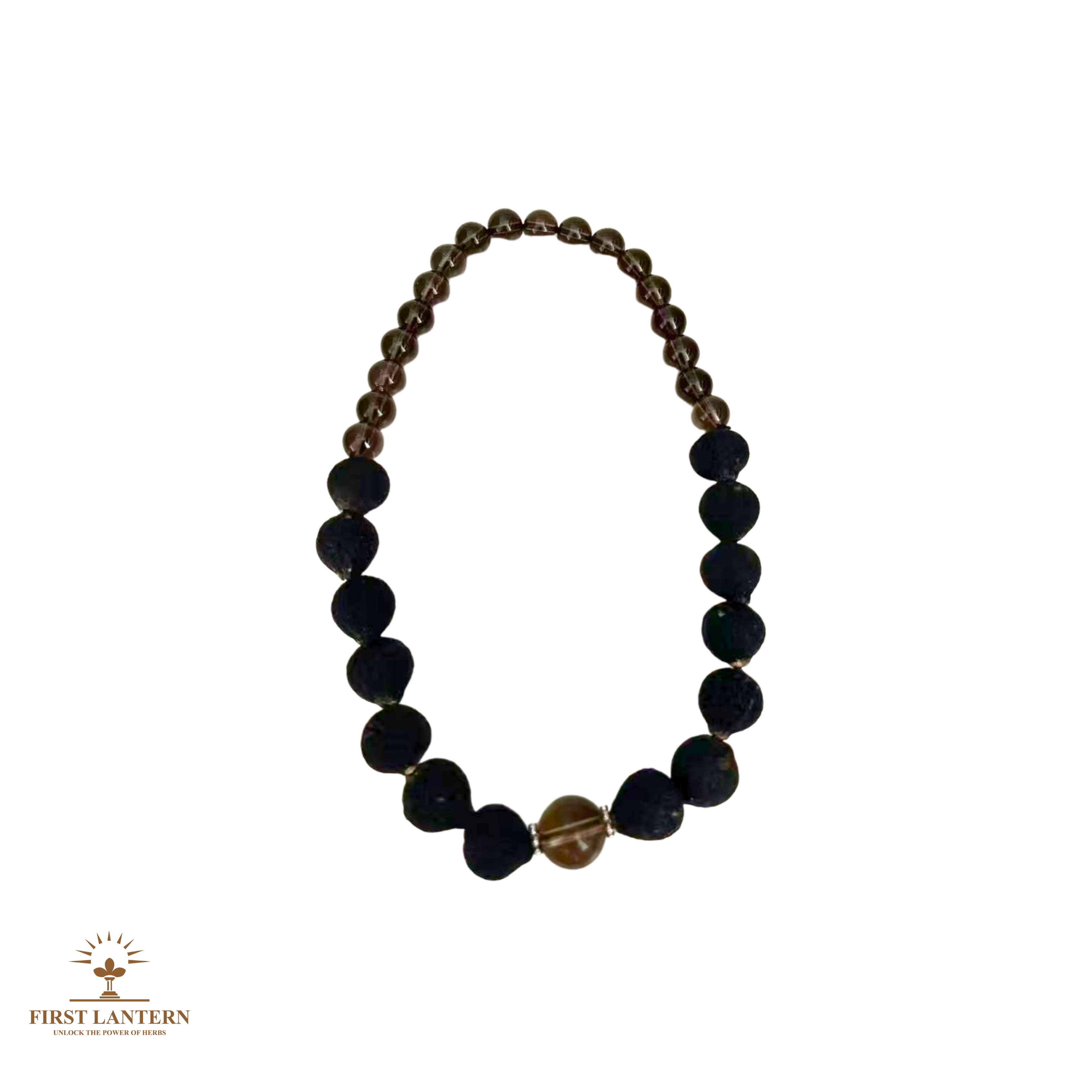 Taigan x Smoky Quartz Mindfulness Necklace "Twilight Scent" (Men) - Grounding Aroma & Evening Calm | First Lantern