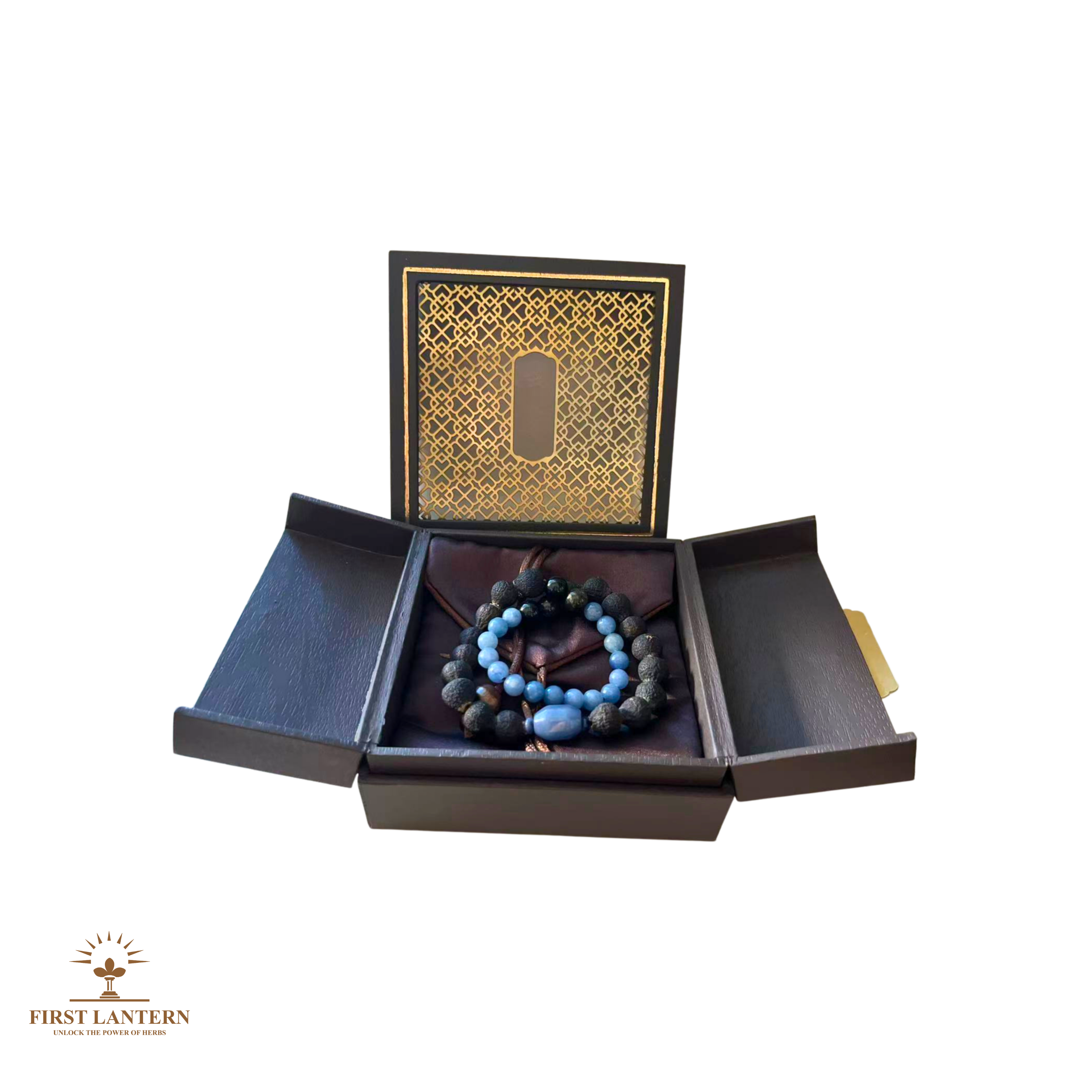 Taigan (Tangerine) Bead x Blue Aventurine Mindfulness Bracelet - "Azure Focus" (Double Wrap)