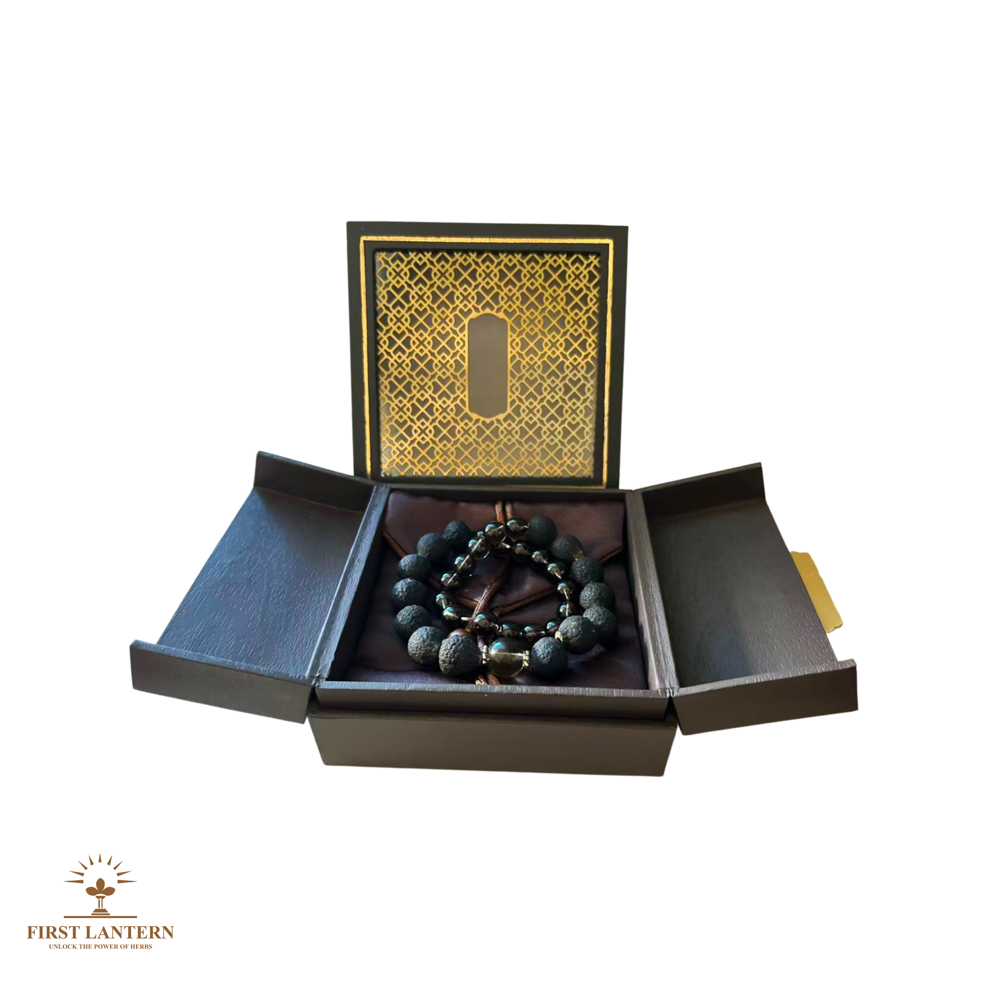 Taigan (Tangerine) Bead x Smoky Quartz Mindfulness Necklace - "Twilight Scent" (Men)