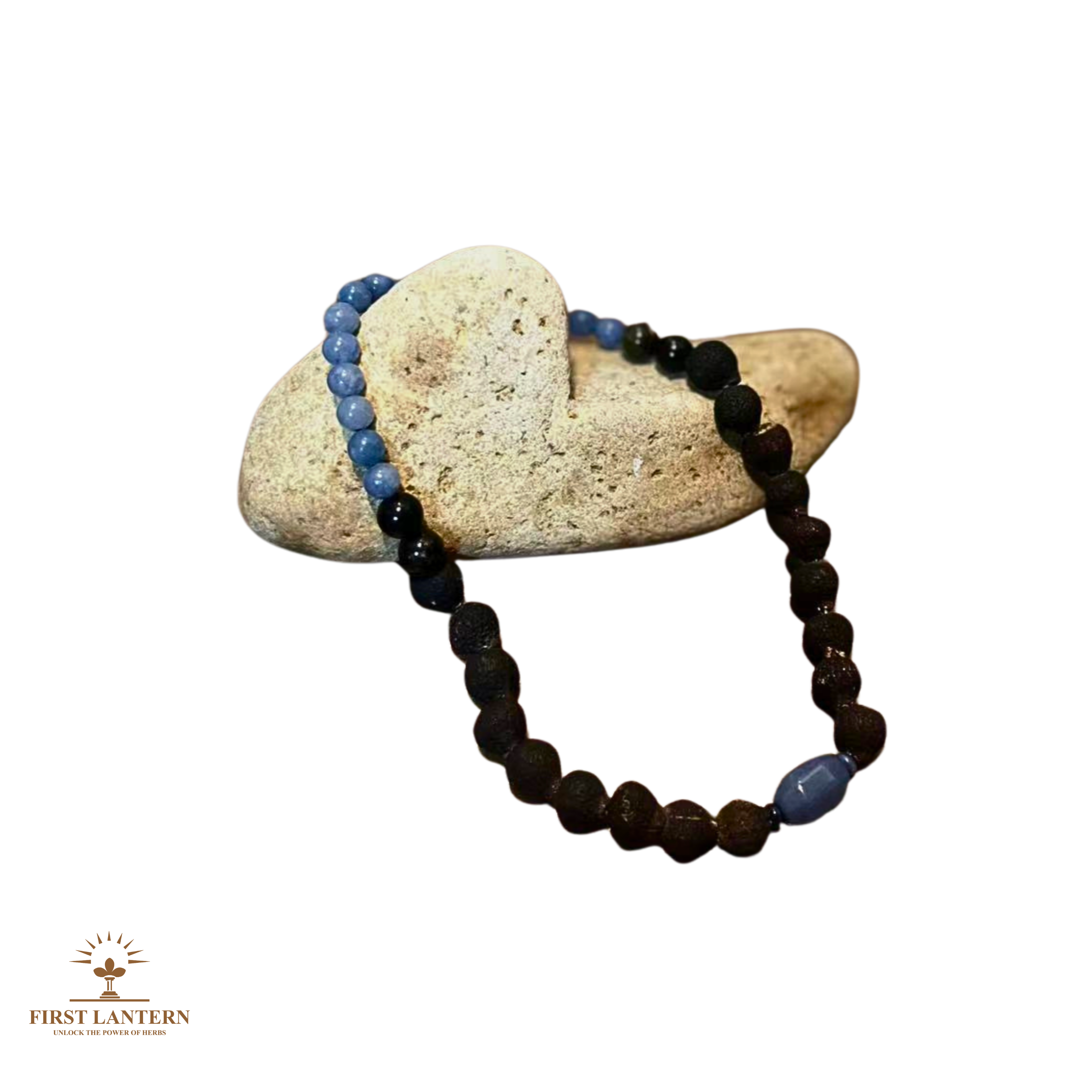 Taigan (Tangerine) Bead x Blue Aventurine Mindfulness Bracelet - "Azure Focus" (Double Wrap)