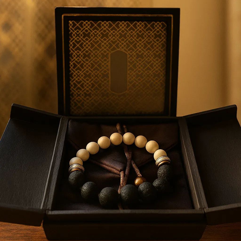 Taigan (Tangerine) Bead x White Howlite Mindfulness Bracelet - "Steady Scent" (Men)