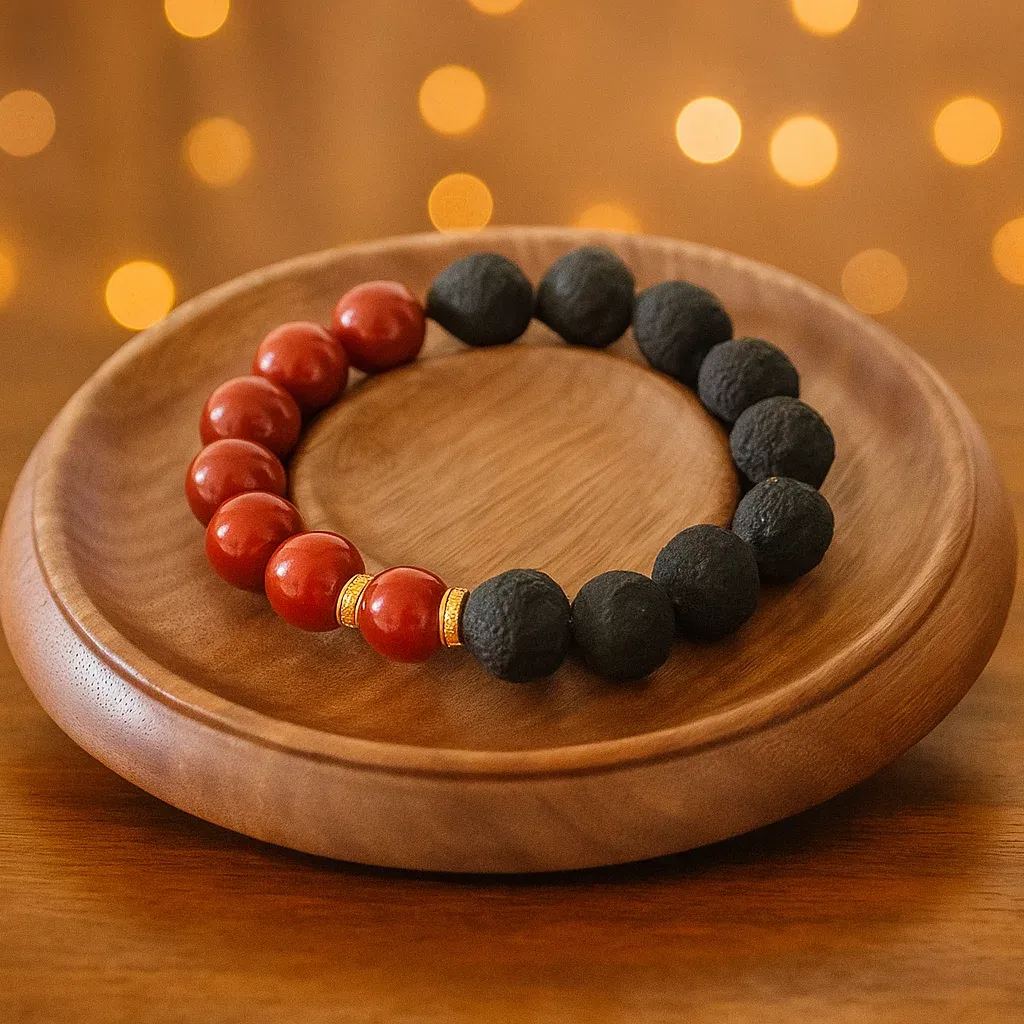 Taigan (Tangerine) Bead x South Red Agate Mindfulness Bracelet - "Kindled Scent"