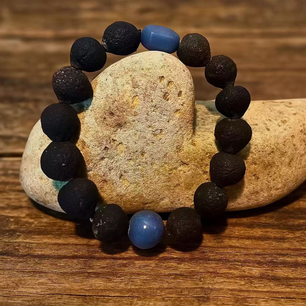 Taigan (Tangerine) Bead x Blue Aventurine Mindfulness Bracelet - "Azure Clarity"