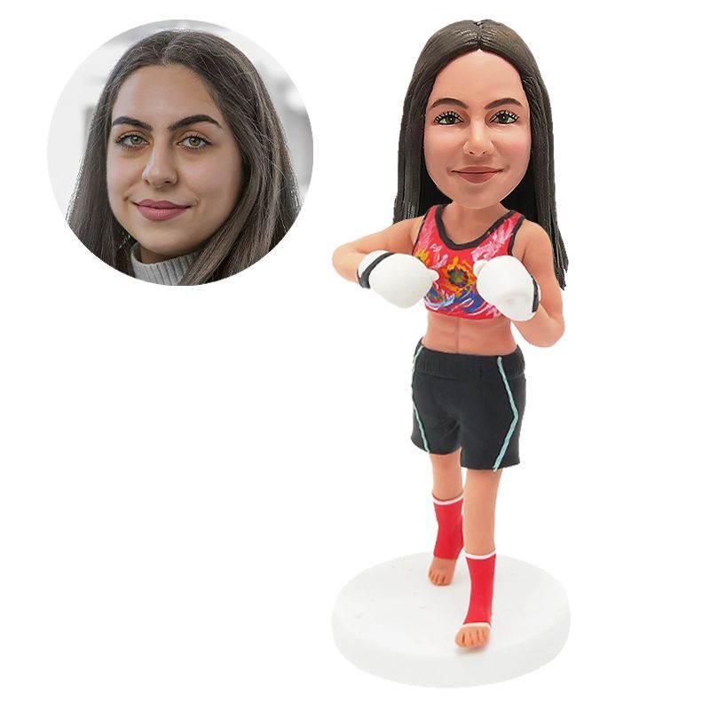 custom made bobblehead figure muay thai boxing boxer female fighting