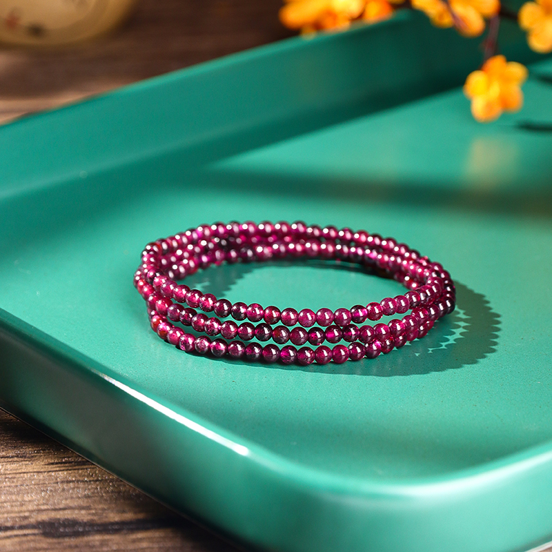 garnet Beads multi-loop bracelet necklace fashionable