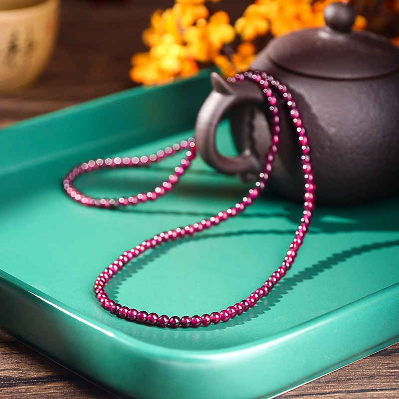 garnet Beads multi-loop bracelet necklace fashionable