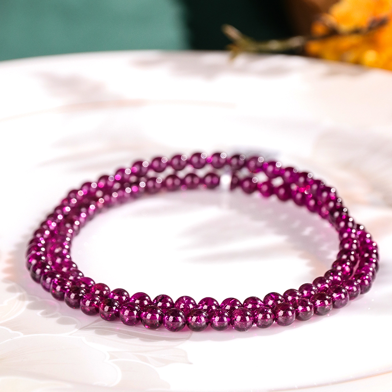 Purple Garnet with Black Spots Multi-link bracelet or necklace fashionable