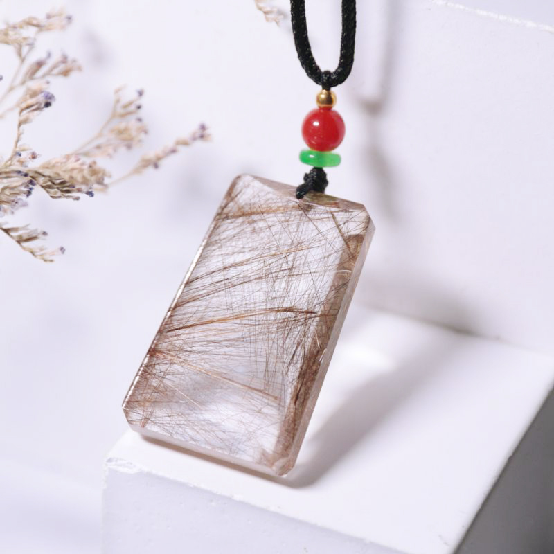 Rutilated Quartz Wushi Pai Pendant (Large)