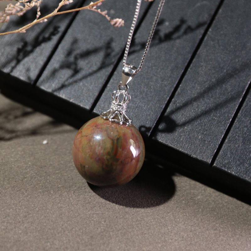 Black Beauty Alashan Single Bead Inlaid Pendant