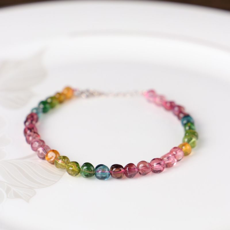 Gemstone Color Chart Tourmaline Freeform Bracelet