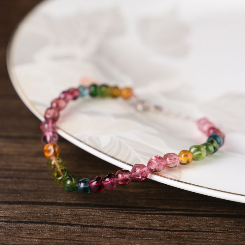 Gemstone Color Chart Tourmaline Freeform Bracelet