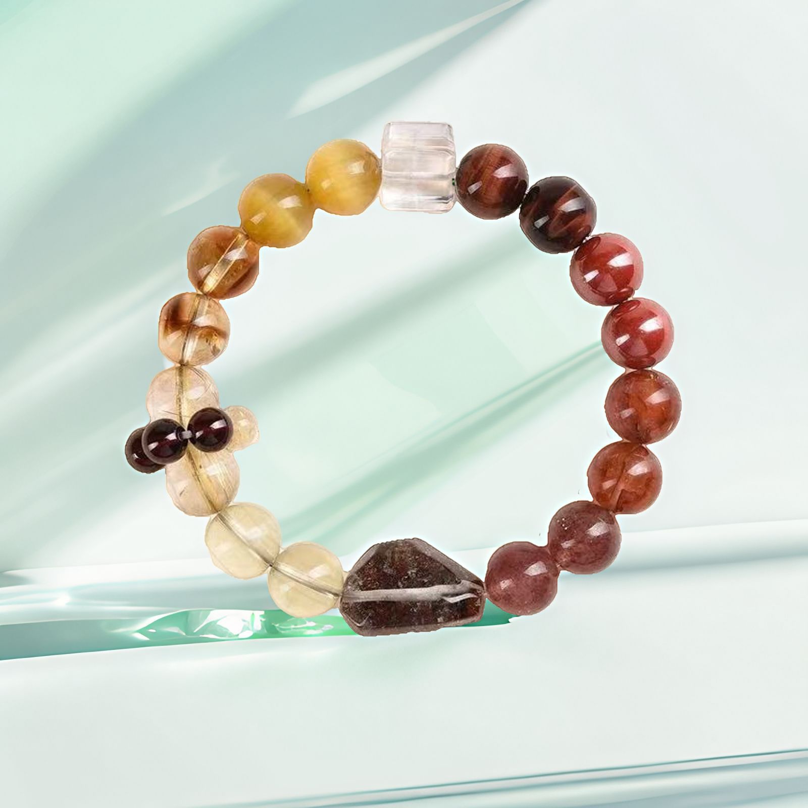 【Qihangzhubao】Natural Crystal Five Elements Balancing Bracelet
