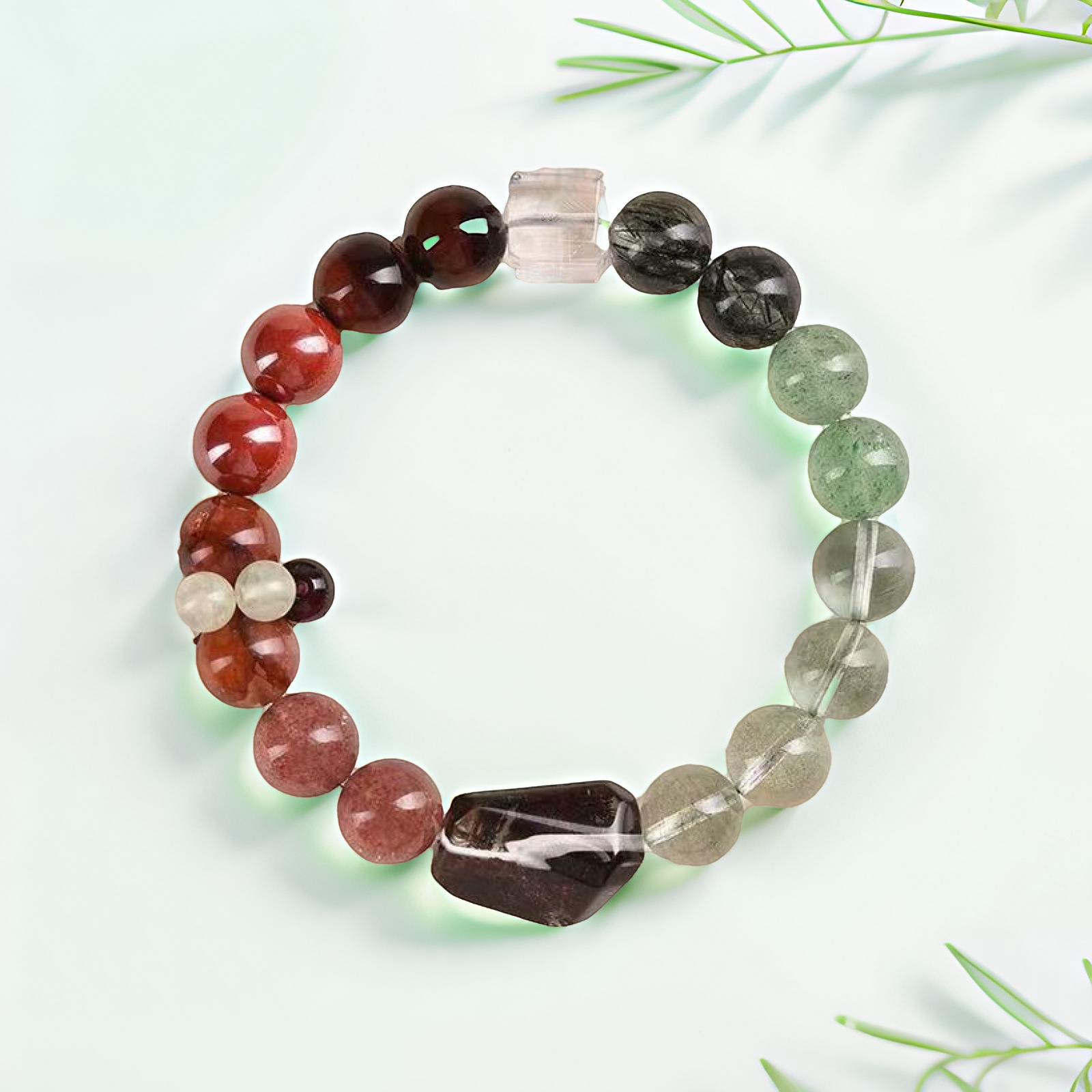 【Qihangzhubao】Natural Crystal Five Elements Balancing Bracelet