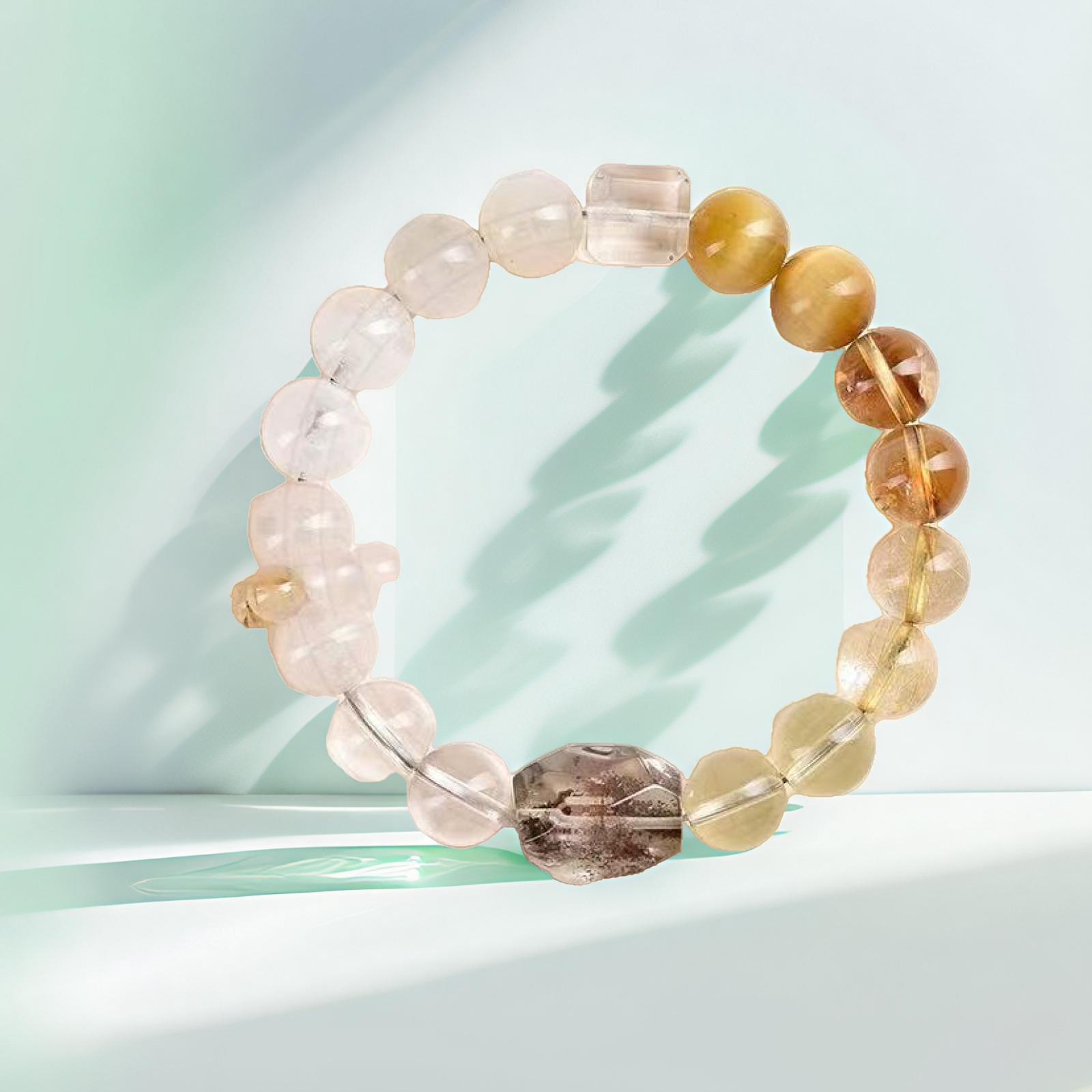 【Qihangzhubao】Natural Crystal Five Elements Balancing Bracelet