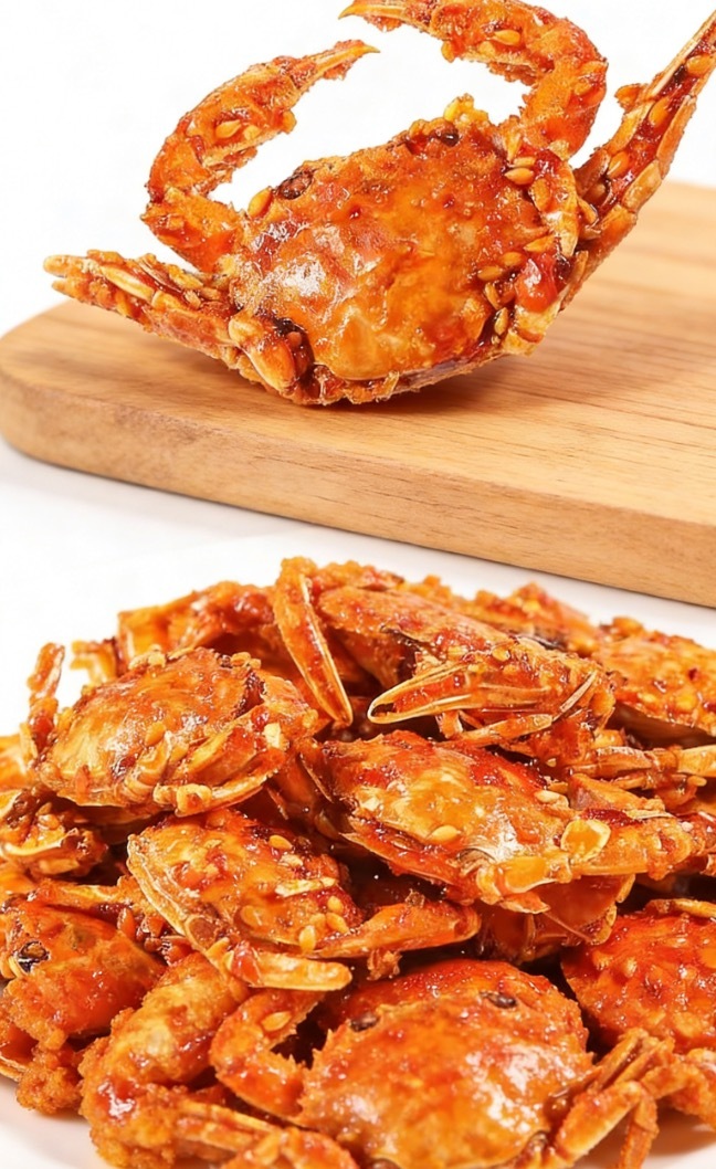 Spicy Crispy Sea Crab Snacks – High Protein, Low Sodium & Ready-to-Eat (Healthy Seafood Jerky)