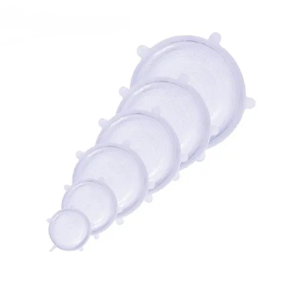 6-Piece Reusable Silicone Stretch Lids | Airtight Food Storage Covers, Microwave Safe