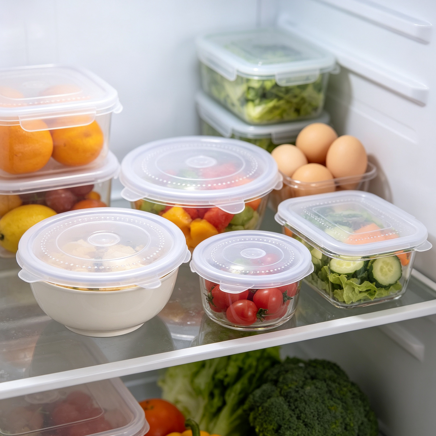 6-Piece Reusable Silicone Stretch Lids | Airtight Food Storage Covers, Microwave Safe