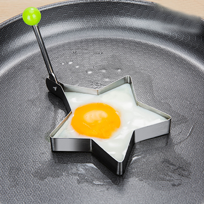 5-Piece Stainless Steel Egg Molds Set | Food-Grade 403 Stainless Steel | Non-Stick Pancake & Omelet Maker with Anti-Scald Silicone Handle | Fun DIY Breakfast Shapes for Kids