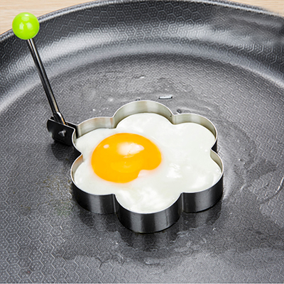 5-Piece Stainless Steel Egg Molds Set | Food-Grade 403 Stainless Steel | Non-Stick Pancake & Omelet Maker with Anti-Scald Silicone Handle | Fun DIY Breakfast Shapes for Kids