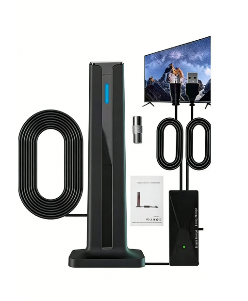 HD 4K Digital TV Antenna (DVB-T2) – 300KM+ Long Range with Signal Booster – Free Local Channels for Smart TV & Old TV