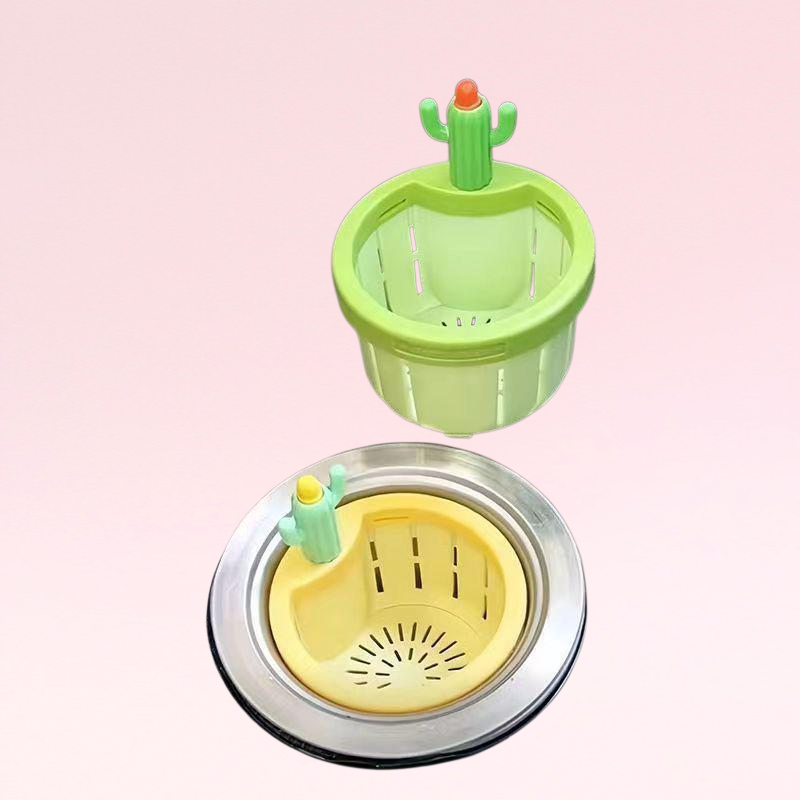 仙人掌水槽過濾籃家用廚房瀝水籃水槽殘渣過濾防堵手提不髒手