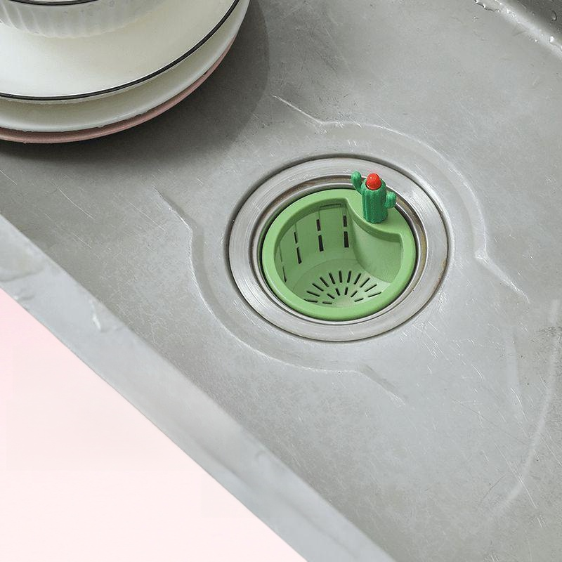 仙人掌水槽過濾籃家用廚房瀝水籃水槽殘渣過濾防堵手提不髒手