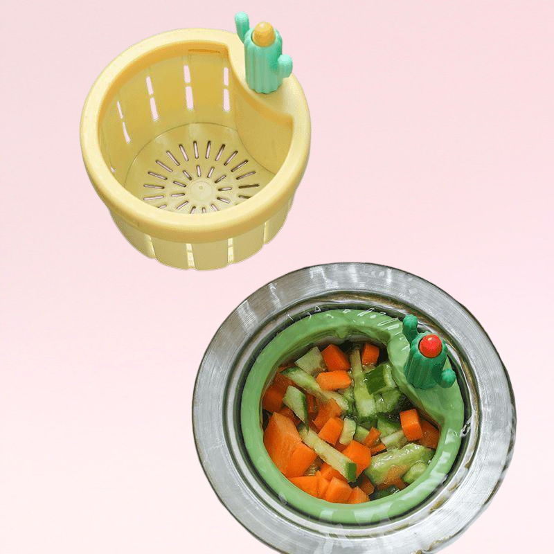 仙人掌水槽過濾籃家用廚房瀝水籃水槽殘渣過濾防堵手提不髒手