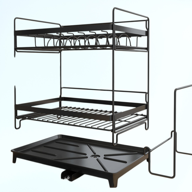 不鏽鋼烤漆水槽瀝水架廚房置物架