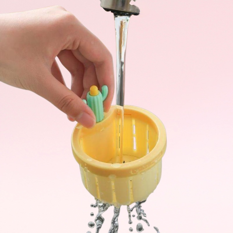 仙人掌水槽過濾籃家用廚房瀝水籃水槽殘渣過濾防堵手提不髒手