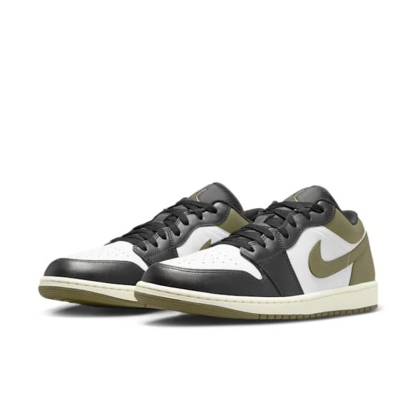 Air Jordan 1 Low "Black White Medium Olive"