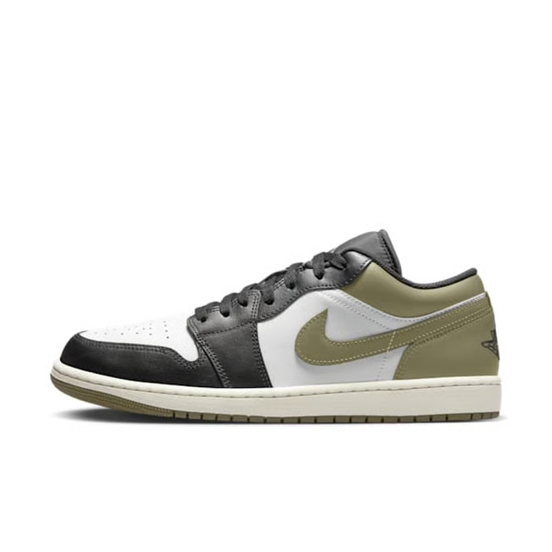 Air Jordan 1 Low "Black White Medium Olive"